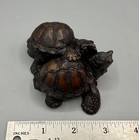 3  Brown Small Planter Garden Reptile Terrarium Cuddling Turtles Statue Figurine