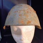 Ww2 Italian M33 Helmet With Very Damaged Liner