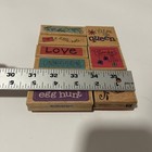 Studio G Kolette Hall Wood Mounted Rubber Stamp Lot 9pc Sentiments Floral Whimsy