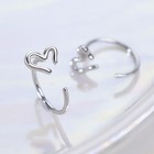 Women s Mini Irregular Hollowed Out Heart Earring Fashionable Ear Hooks Copper