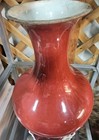 Large Vintage Handmade Sang De Boeuf Chinese Red Oxblood Pottery Ceramic Vase