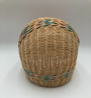 Vintage Moses Wicker Doll Baby Hooded Basket Bassinet