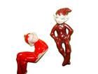 2vintage Pixie Elves Red Gilner Laying sitting Mcm Christmas Elf Decor Figurines