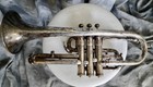 Vintage 1900 s 3 Valve Buescher Silver Cornet Trumpet  Antique Horn With Patina 