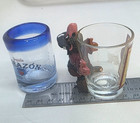 Vintage Shot Glass Handcrafted Cobalt Blue Corazon Tortuga Pirate Man 3d Tequila