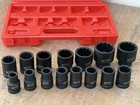 15pcs 1 2  Drive 12 Point Metric Shallow Impact Socket Set 10 32mm Cr-mo Sockets