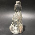 Antique Chinese Clear Crystal Buddha Kwan-yin Statue Carved Sculpture Artwork