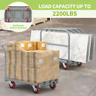 2-in-1 Heavy Duty Platform Truck Cart Steel Panel Truck Cart W  4 Side Handrails