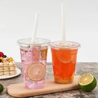 50pcs Clear Disposable Plastic Cups Flat Lids Drinking Cup For Party Wedding Ice