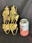 Rare Pair Antique Victorian Gilt Brass Bronze Grape Vinecurtain Drapery Tie Back