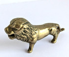 Brass Miniature Lion Figurine Statue Paperweight 3 3 8 X 1 3 4in