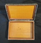 Vintage 1960s Brass Cigarette Box Egyptian Hinged Wood Interior