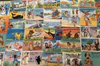 Huge   Lot Of 50 Linen comic postcards mixed Topics funny  Humor unused r726