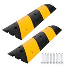 6ft Heavy Duty Rubber Speed Bump 2 Pack 2 Channel Cable Protector Ramp 66k
