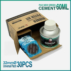 30pcs 32mm Dia Round Universal Tube And Tire Patch Kit  With 1pc 60ml Green Ceme