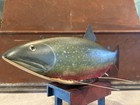 Mark Bruning Hand Carved Brook Trout Fish Decoy 21 5    Folk Art Signed Mi