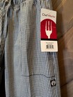 Chef Works Drawstring Pants Small Pockets Black White Check New With Tag