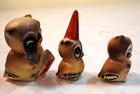 Vintage Josef Originals Japan Small Owl Teach   Student Figurines Set Of 3 T5