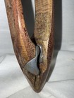 Shows A Vintage Wooden Boat Shuttle Textile Weaving Looms Rug Heavy Antique