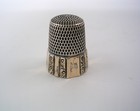 Antique Simons Bro  Gold Band Panels Sterling Silver Thimble acanthus Columns  9