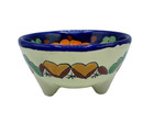 Mexican Talavera Pottery Hand Painted 3 Footed Floral Salsa Bowl Dish Colorful