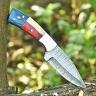 Handmade Damascus Steel Hunting Knife Fixed Blade Wood Handle Leather Sheath1723