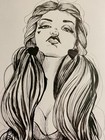 Harley Quinn Sexy Original Comic Book Art Pen Ink Sketch 8 5x11 5 Batman Joker