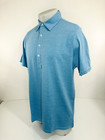 Criquet - New W Tag Organic Cotton Austin Mens L Blue Short Sleeve Polo Shirt