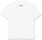 Lacoste Boys Petit Pique Polo Shirt White -001 navy Blue 100  Poly With Emb X