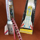 Vintage Tin Friction Toy Moon Rocket Holdraketa With Box Nice Working Condition