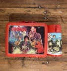 Very Rare Vintage 1985 Aladdin    the Goonies    Red Plastic Lunchbox With Thermos