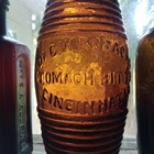 Iron Pontil Dr c w roback s Stomach Bitters Large Size 1850s Barrel Figural Nice