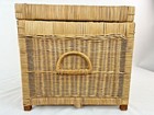 Vintage Wicker   Brass Rattan Chinoiserie Style Trunk Chest Late 20th Century