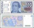 Argentina 10 Australes  1985-1989 Nd  P-325b  Unc X 10 Pcs