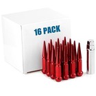  M10x1 25 Long Steel Spike Lug Nuts  Thread Pitch 10x1 25  10x1 25 Spike Red