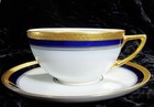 Antique Rosenthal Aida 1697 Gold Encrusted Trim Cobalt Blue Tea Cup   Saucer Set
