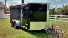 New 2025 7 X 16 7x16 V-nosed Enclosed Cargo Motorcycle Trailer Ramp   Side Door