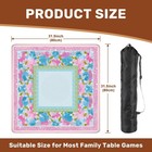 Mahjong Mat 31 5  X 31 5  Floral Pink Blue Watercolor Geometric Border Design   