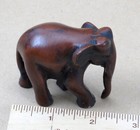 Vintage Small Hand Carved Wood Wooden Elephant Figurine Statue