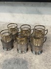 Engraved Middle Eastern Tea Coffee Cup Holder 84 Solid Silver 370 Gr Set Of