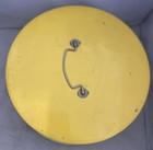 Vintage Cake Tin Carrier Mid Century  decoware yellow orange Flowers