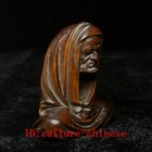 Old Japanese Boxwood Hand Carved Buddhism Bodhidharma Statue Collection 2 2 Inch