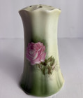 Antique Rs Germany Hand Painted Pink Rose Hatpin Holder Vase Floral Porcelain
