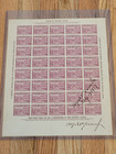 Alfred Sloan Signed 1940 Olympic 40 American Victory Stamps Fundraiser Sheet