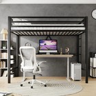 Twin Size Heavy Duty Metal Loft Bed With Removable Ladder   Fullength Gu