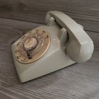 Vintage White Itt Rotary Desk Phone -  White Cream Beige 