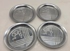 Chase Usa Chrome Art Deco Moderne Chrome Brass Coasters 3 75  Rare 4pc Lot