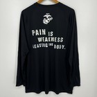 Usmc Marines Long Sleeve T-shirt Men s Size Xl Black Moisture Wicking Usa Nwot