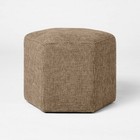 Hex Upholstered Ottoman Tan - Threshold Designed With Studio Mcgee