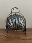 Silver Plate Clamshell Folding Biscuit Warmer Decrative English